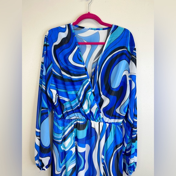 Sheer Psychedelic Dopamine Girl Maximalist Swirl Maxi Dress Plus Size Festival - Picture 4 of 13